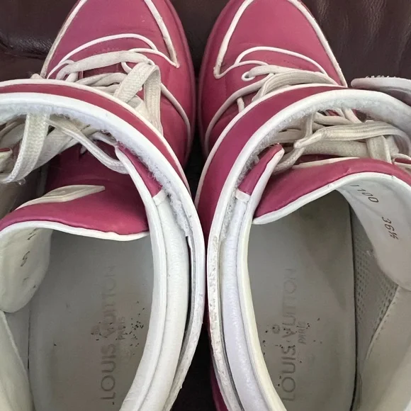 Louis Vuitton Pink & White Leather Sneakers Size 36.5/6.5! - Picture 7 of 10